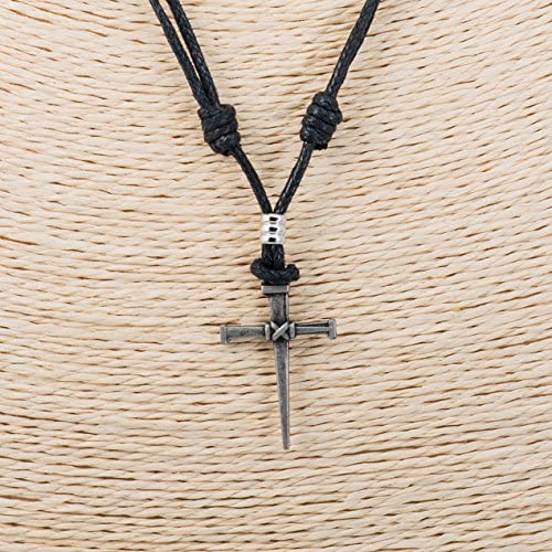 Nail Cross Pendant on Adjustable Rope Necklace – BlueRica